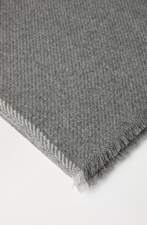 Brunello Cucinelli Cashmere Diagonal Scarf In Gray