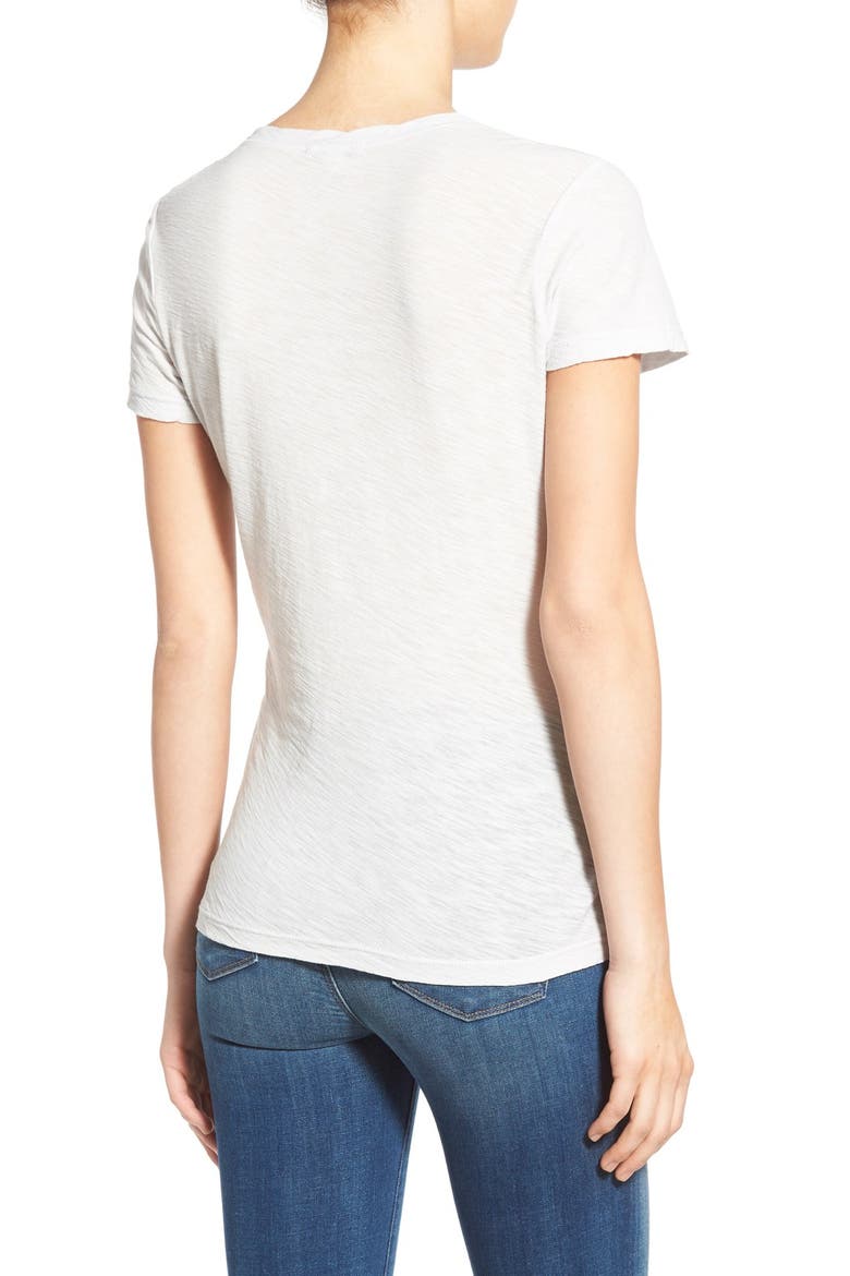 Slub Cotton V-Neck Tee, Alternate, color, POWDER