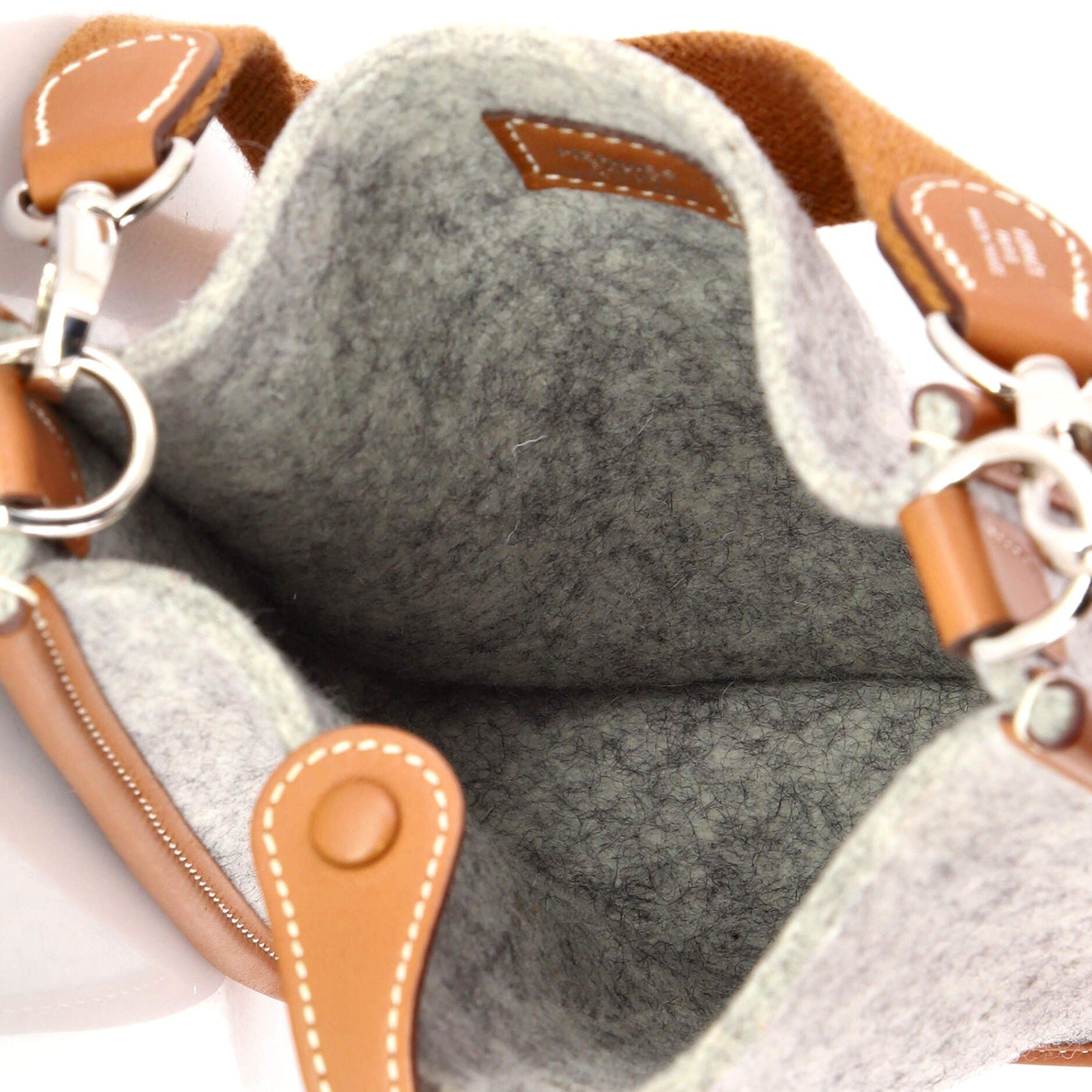 Pre-Owned Hermes Evelyne Bag Gen III Felt TPM, Alternate, color, Gris Clair
