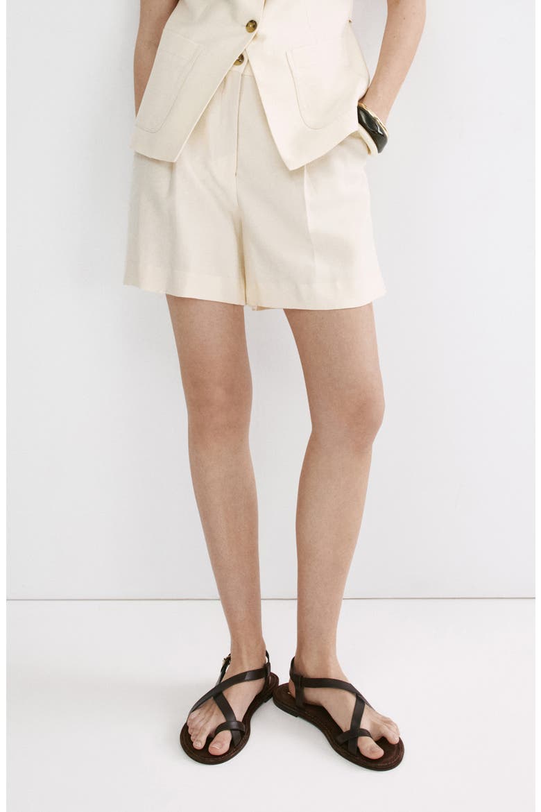 High Waist Bermuda Shorts, Main, color, ECRU