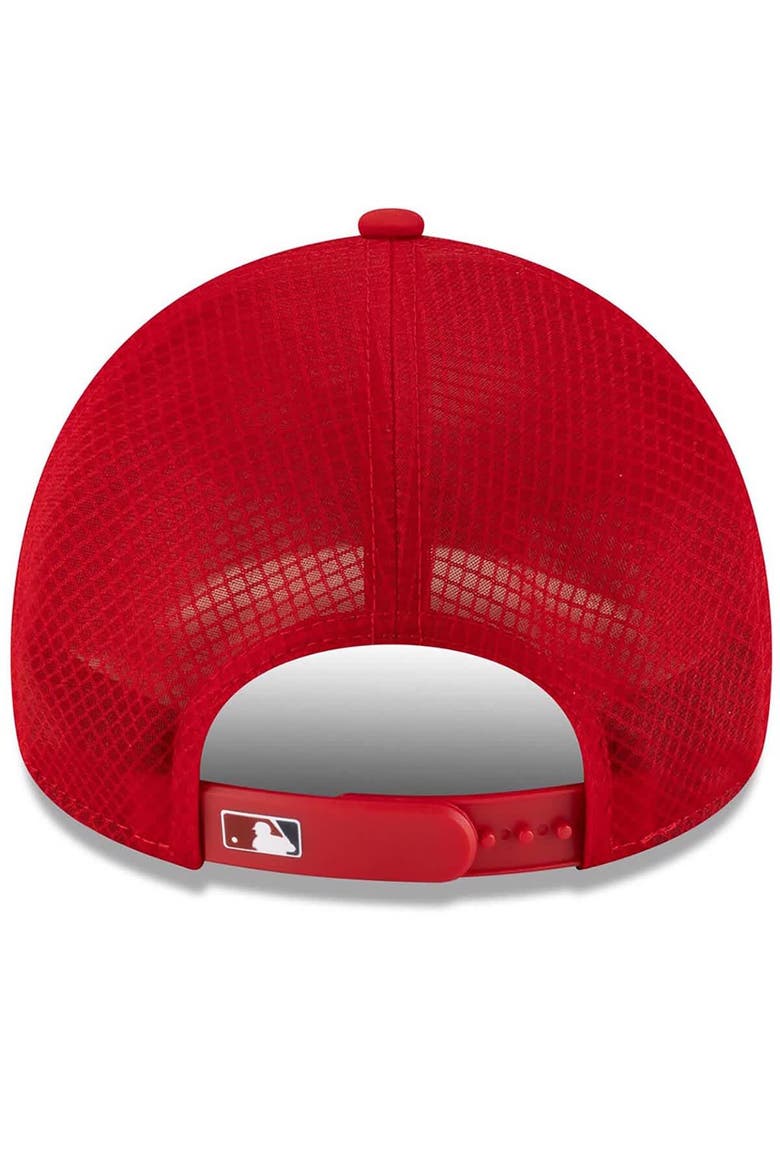 Men's New Era Red Washington Nationals 2026 Batting Practice Apex 9FORTY Adjustable Trucker Hat, Alternate, color, Red