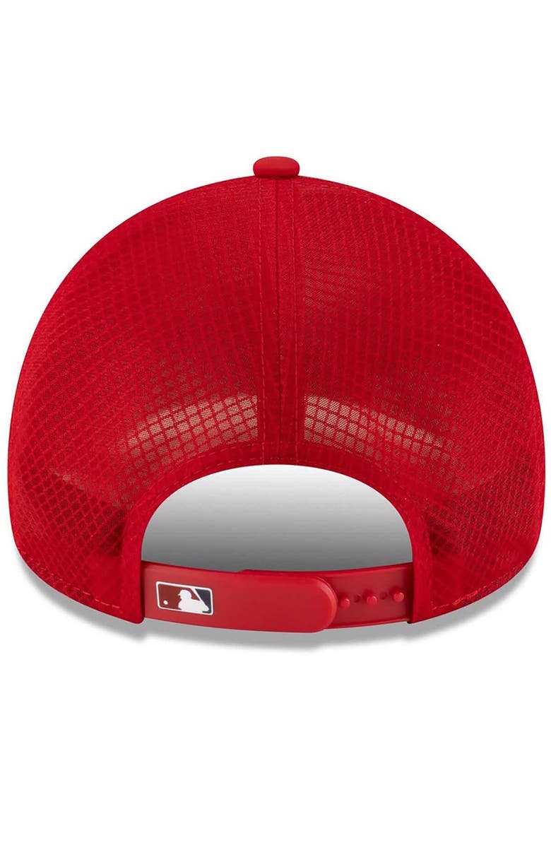 New Era Men's New Era Red Washington Nationals 2026 Batting Practice Apex 9FORTY Adjustable Trucker Hat, Alternate, color, Red