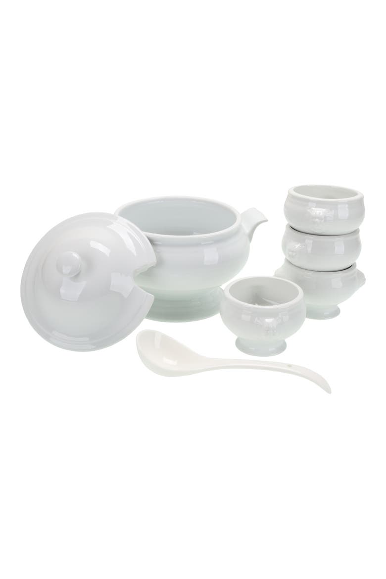 Soup Tureen & Lions Head Bowl Set, Alternate, color, WHITE