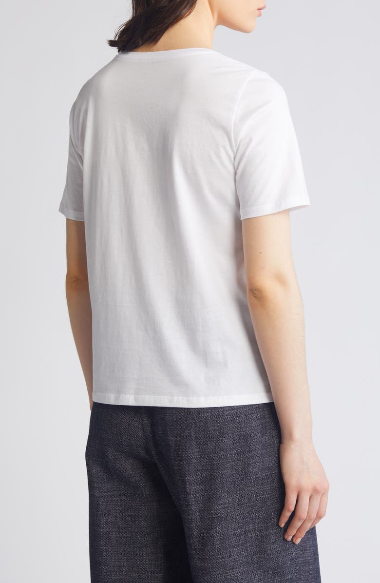 Eileen Fisher Crewneck Organic Cotton Jersey Top, Alternate, color, White