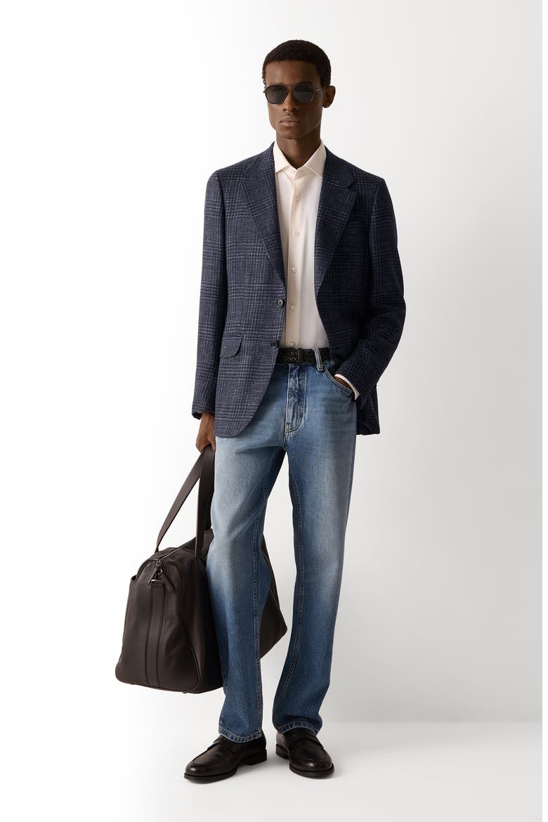 Cashmere Silk & Linen Formal Jacket, Alternate, color, NAVY BLUE