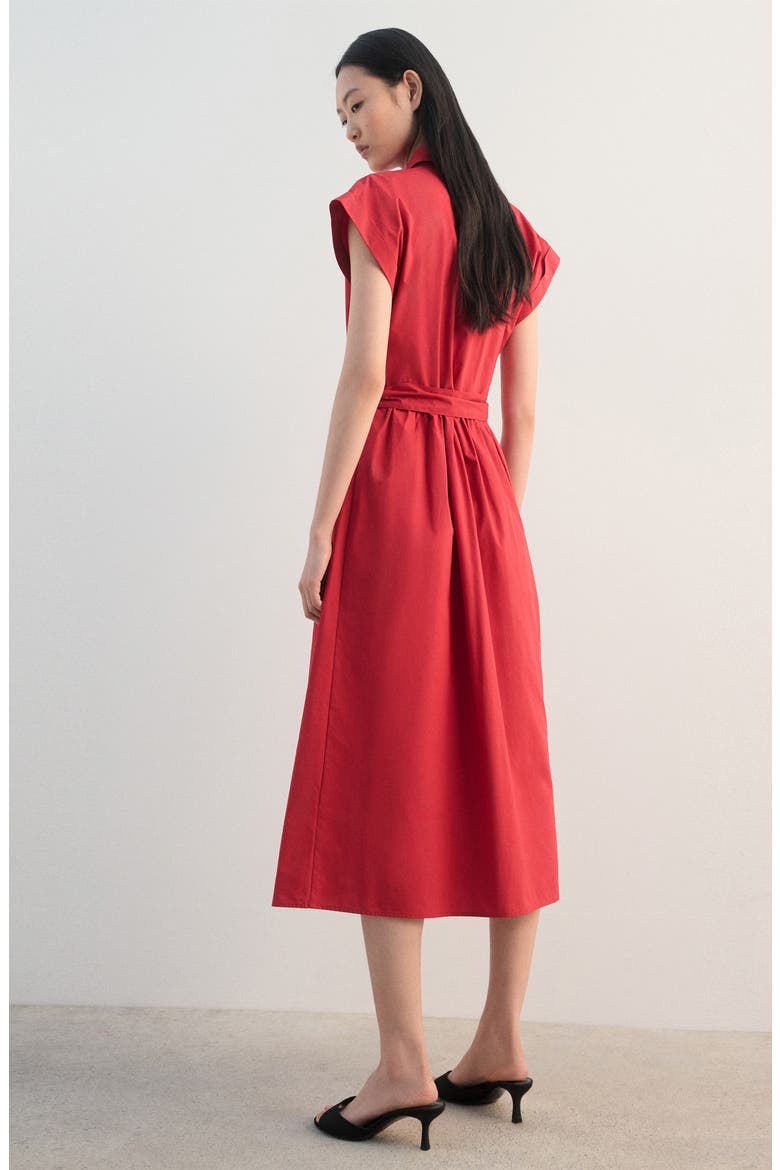 Tie Belt Shirtdress, Alternate, color, RED