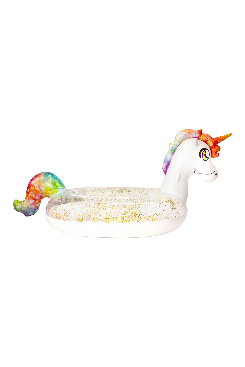 Extra Large Glitter Unicorn Float, Main, color, WHITE