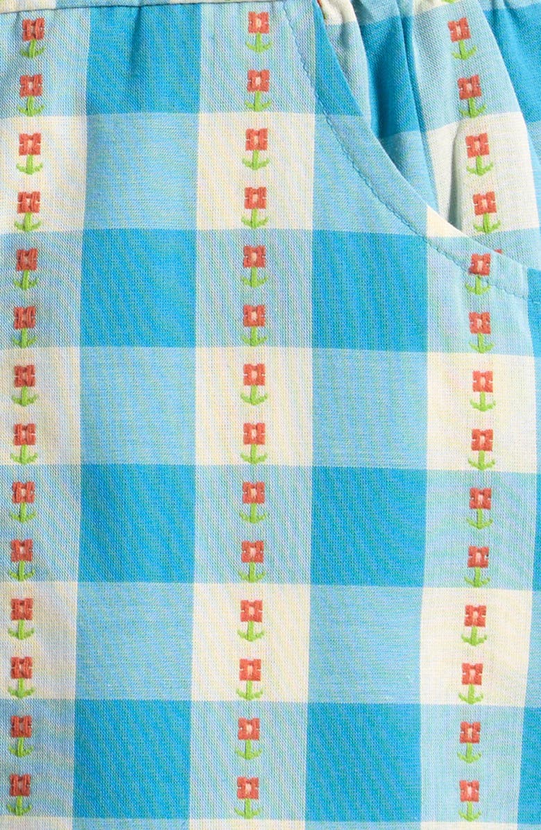 Little Green Radicals Kids' Floral Embroidered Gingham Dress, Alternate, color, Blue