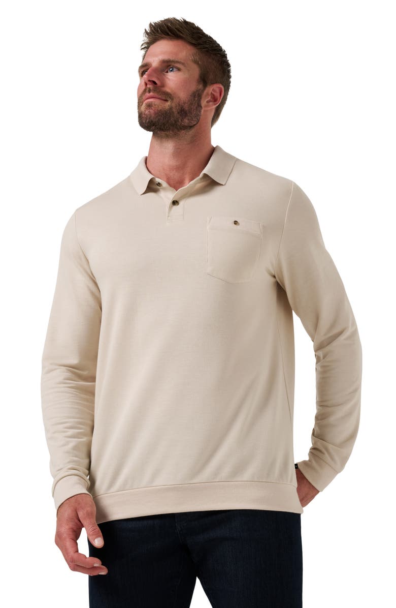 TravisMathew December First Long Sleeve Pocket Polo, Alternate, color, Italian Sand