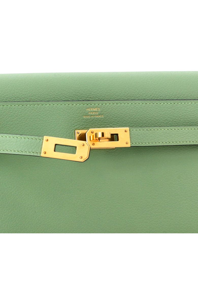 Pre-Owned Hermes Kelly To Go Wallet Evercolor, Alternate, color, Vert Criquet