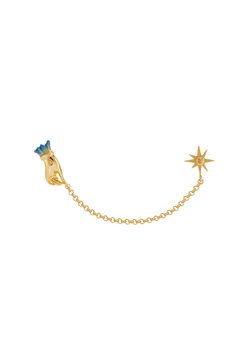 Palm Of Your Hand Pearl Chain Collar Brooch, Alternate, color, Gold