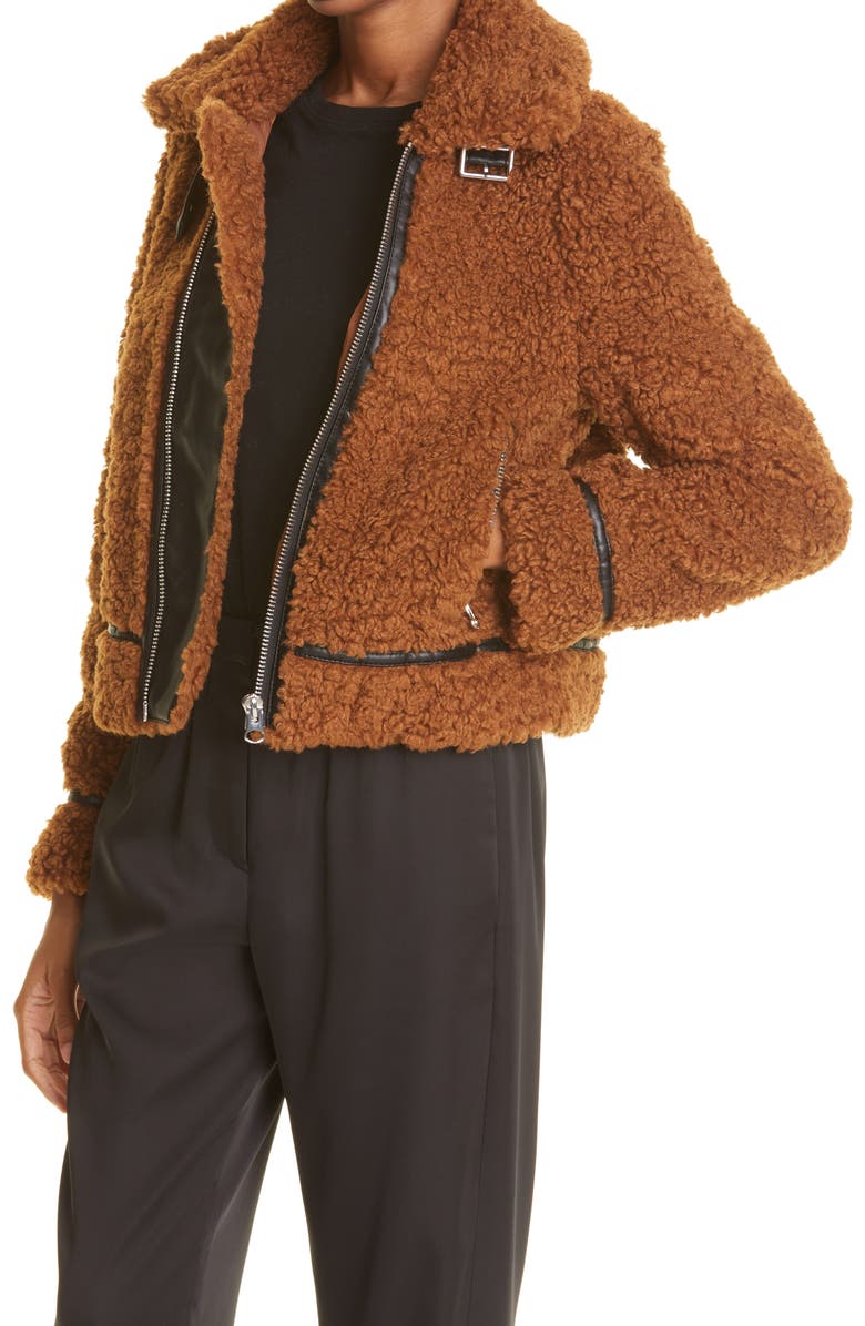 Stand Studio Audrey Faux Shearling Jacket, Alternate, color, 