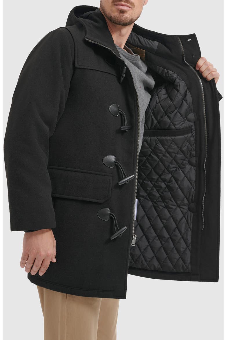 Hooded Toggle Coat, Alternate, color, BLACK