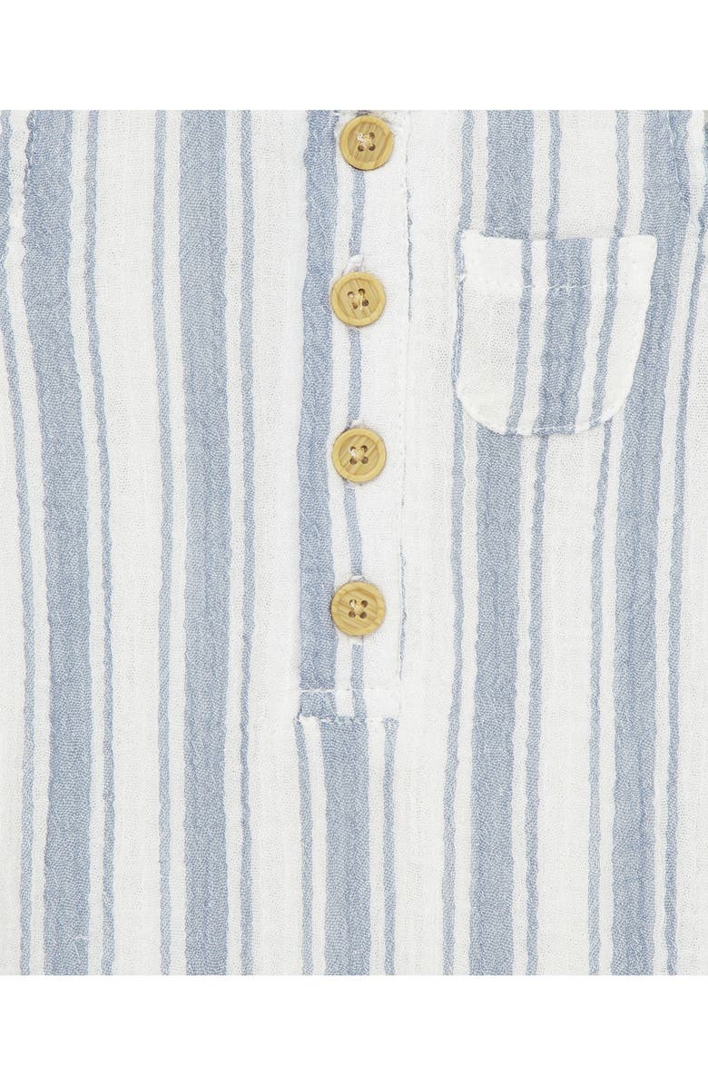 Little Me Striped Romper & Hat Set, Alternate, color, 