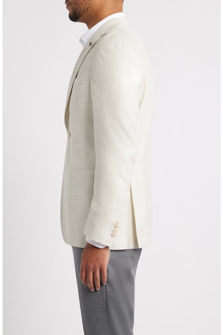 Madison Mini Check Wool, Silk & Linen Sport Coat, Alternate, color, OFF WHITE