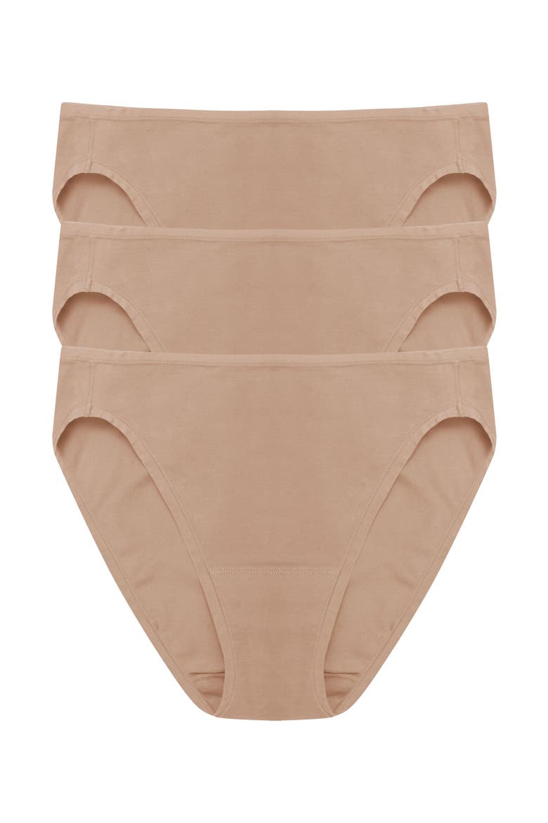 Bliss Bare Cotton Bikini 3-Pack, Main, color, Cafe