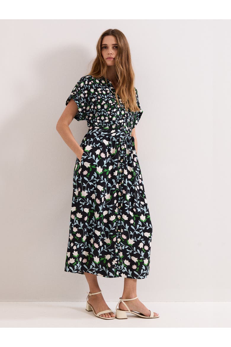 Luisa Floral Dress, Main, color, Black Multi