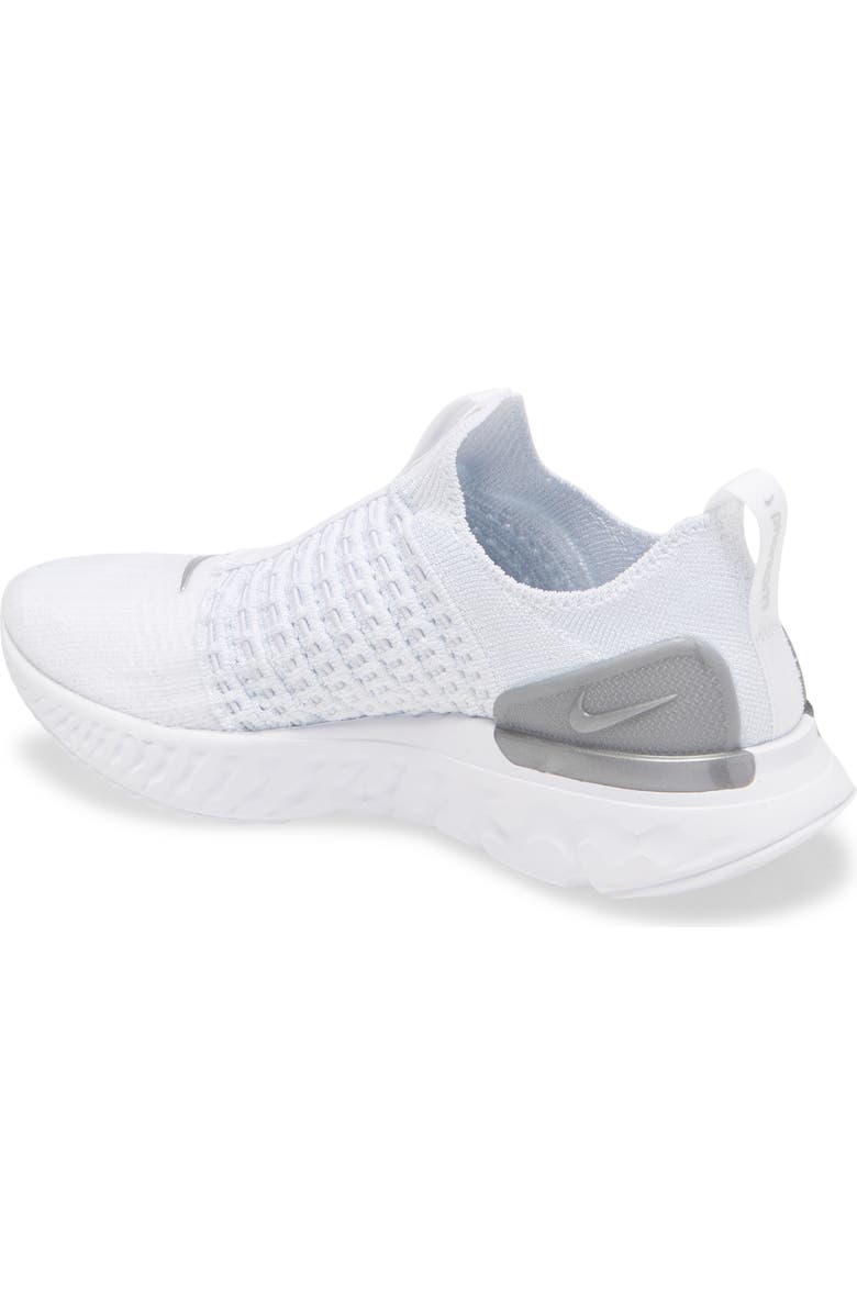 Nike React Phantom Run Flyknit 2 Running Shoe, Alternate, color, True White/ Silver/ White