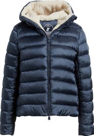Save The Duck Gretel Faux Shearling Lining Hooded Puffer Jacket