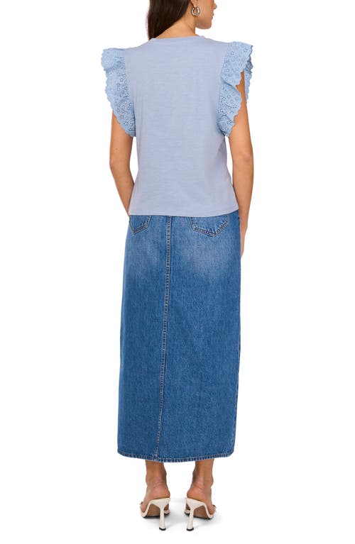 Two By Vince Camuto Ruffle Eyelet Tank Top In Blue