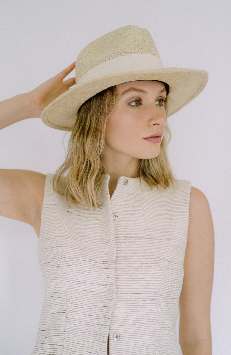 MODERN MONARCHIE Panama Straw Hat, Alternate, color, White