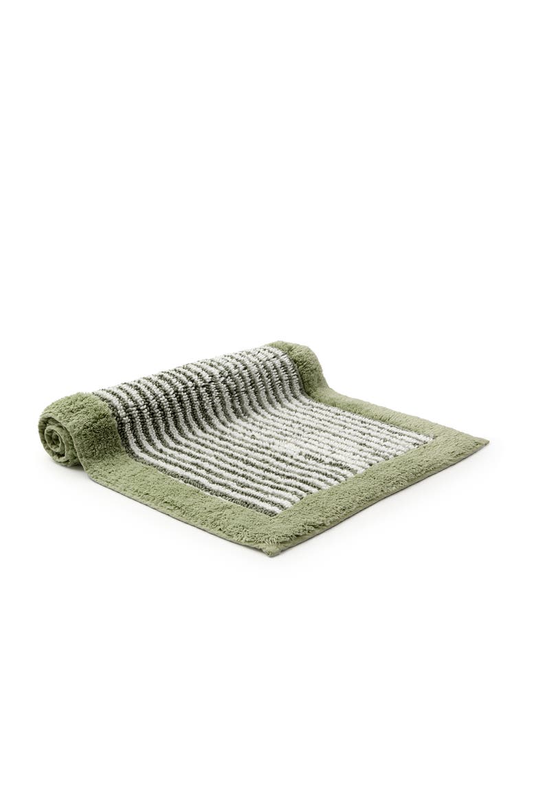 Portobello Stripe Coastal Inspired Bath Rugs, Main, color, Sage