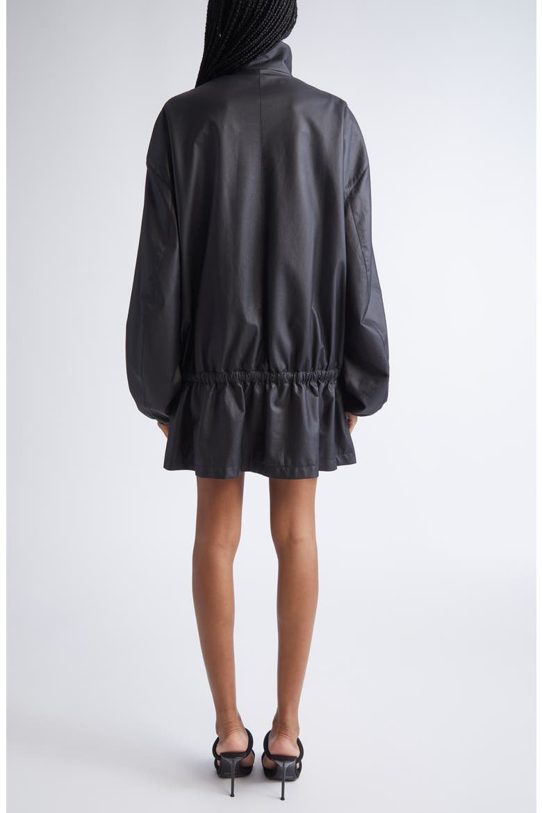 Drop Waist Leather Jacket, Alternate, color, BLACK