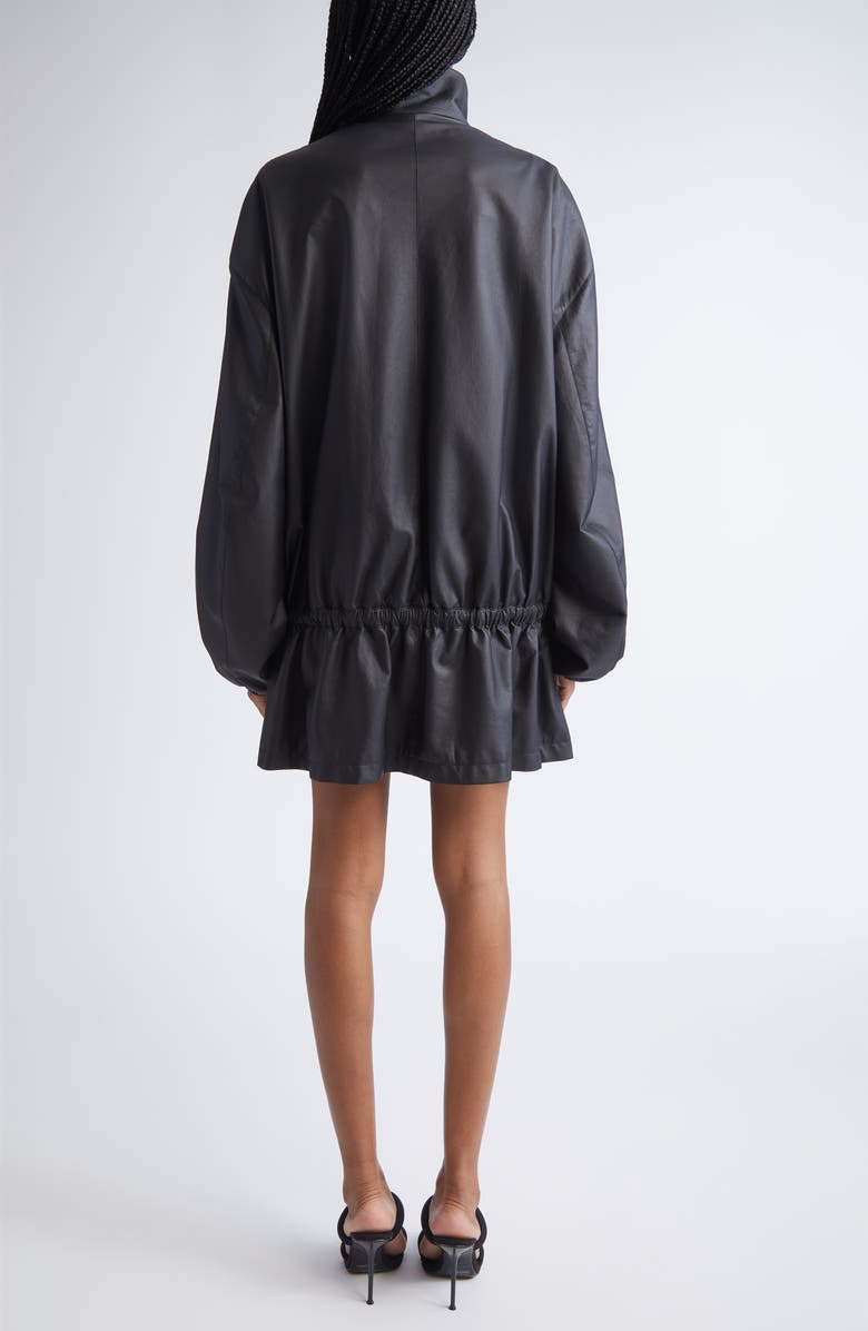 Alexander Wang Drop Waist Leather Jacket, Alternate, color, Black