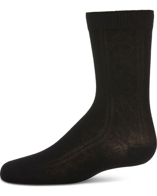 Memoi Kids'  Clocking Argyle Crew Socks In Black