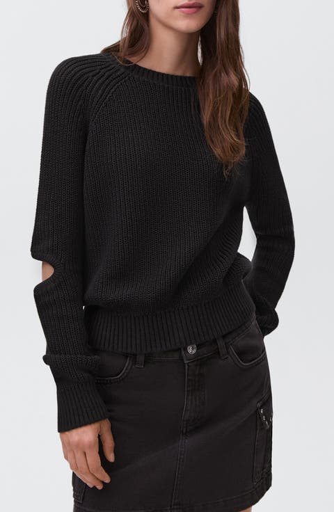 Cutout Cotton Sweater