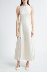 LOULOU DE SAISON Iraka Silk Twill Midi Dress
