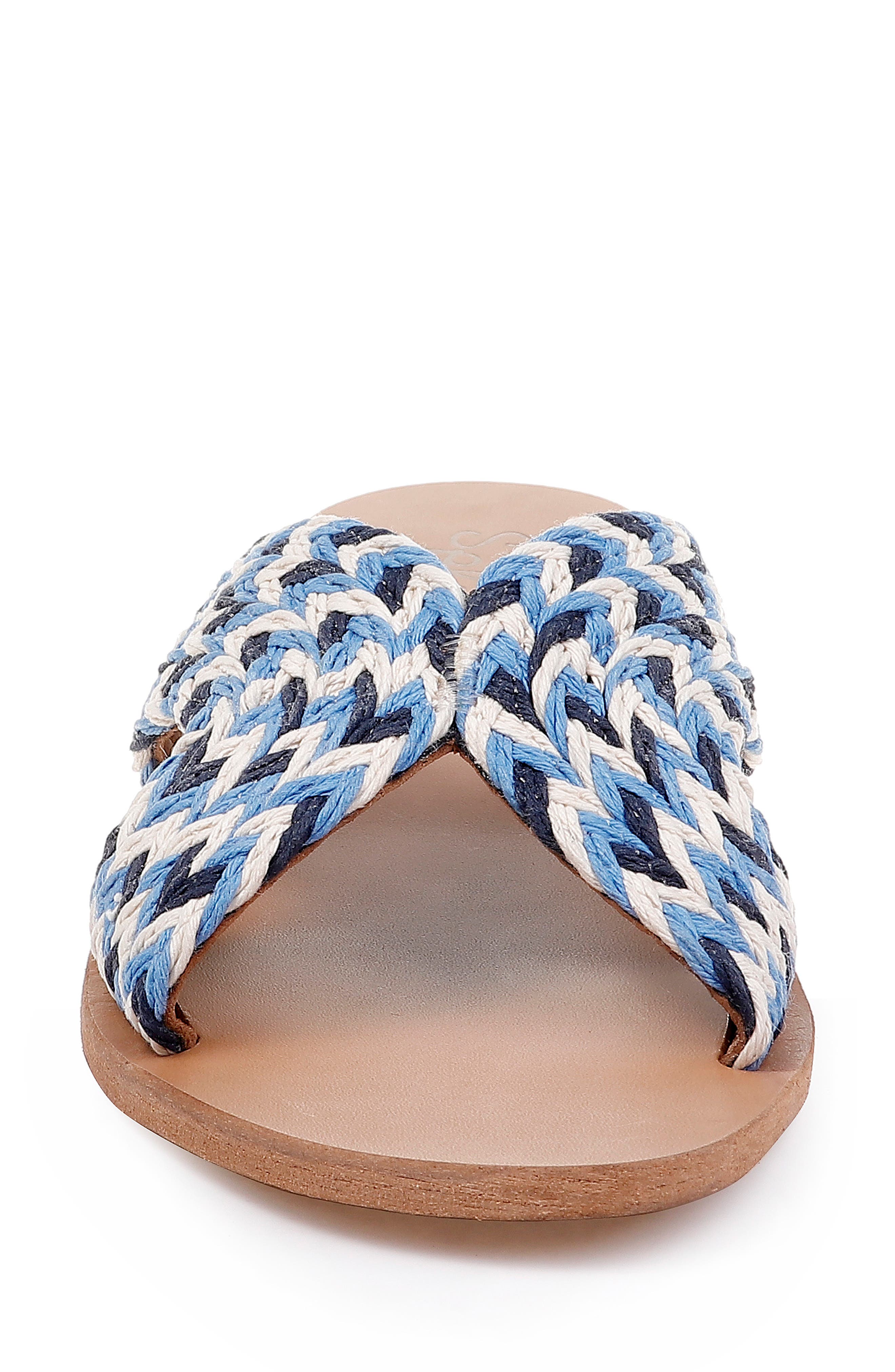 Sydney Woven Slide Sandal, Alternate, color, BLUE MULTI FABRIC