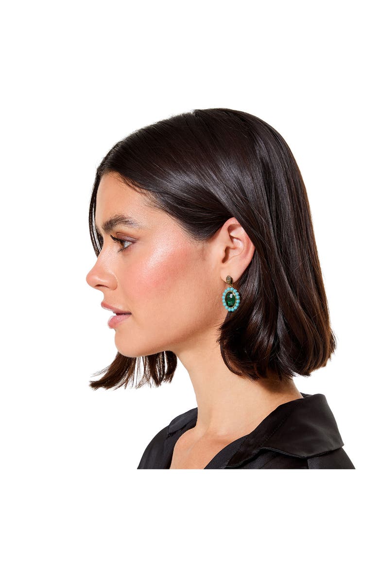Eagle Crystal Drop Earrings, Alternate, color, GREEN