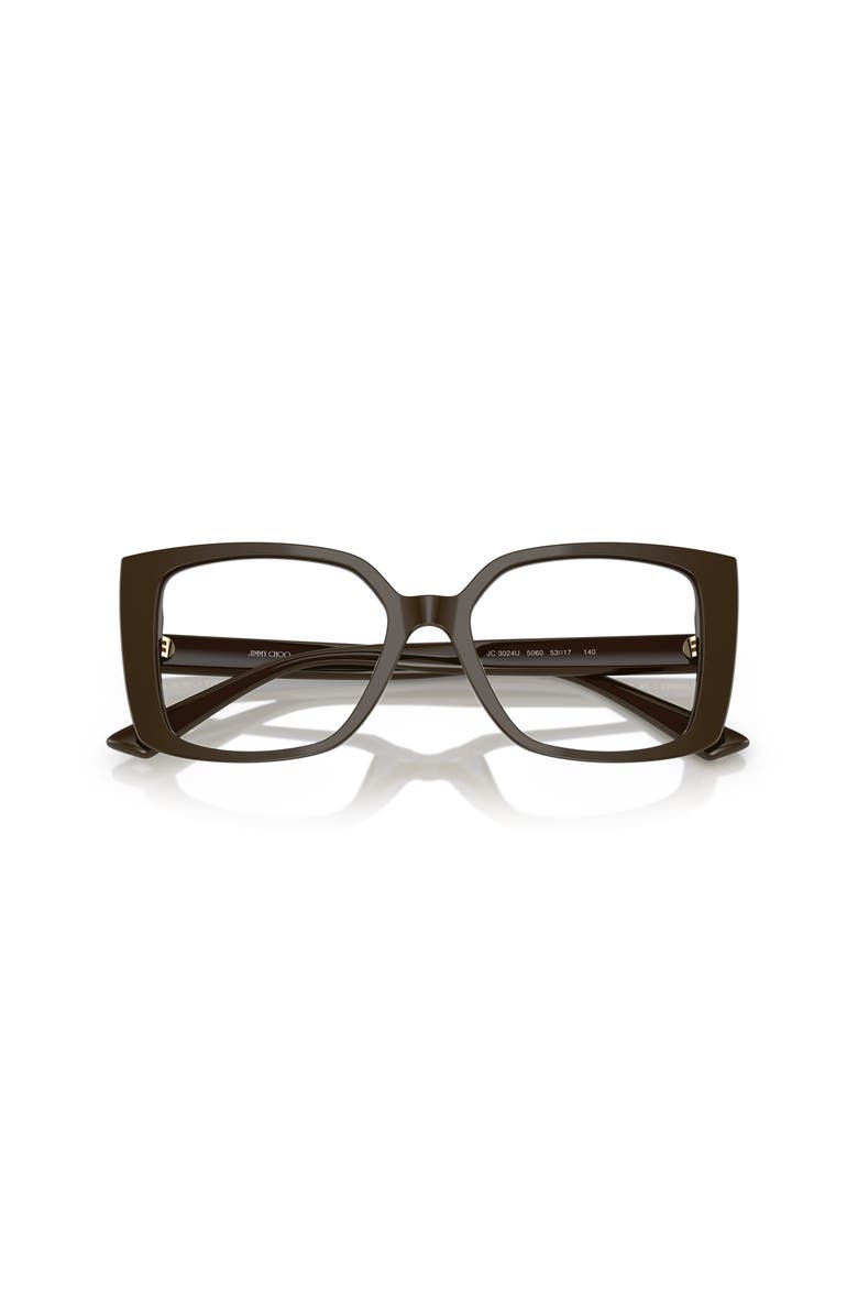 Jimmy Choo 53mm Butterfly optical glasses, Alternate, color, Green