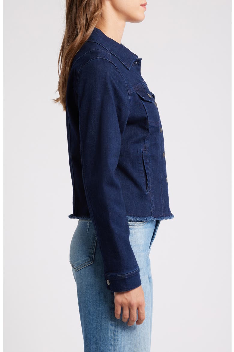 Essential Fray Hem Denim Jacket, Alternate, color, TWILIGHT