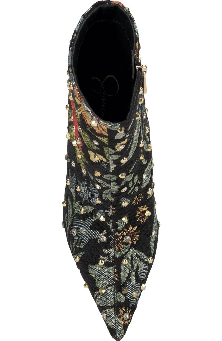 Jessica Simpson Wilonix Pointed Toe Bootie, Alternate, color, Black Floral Multi