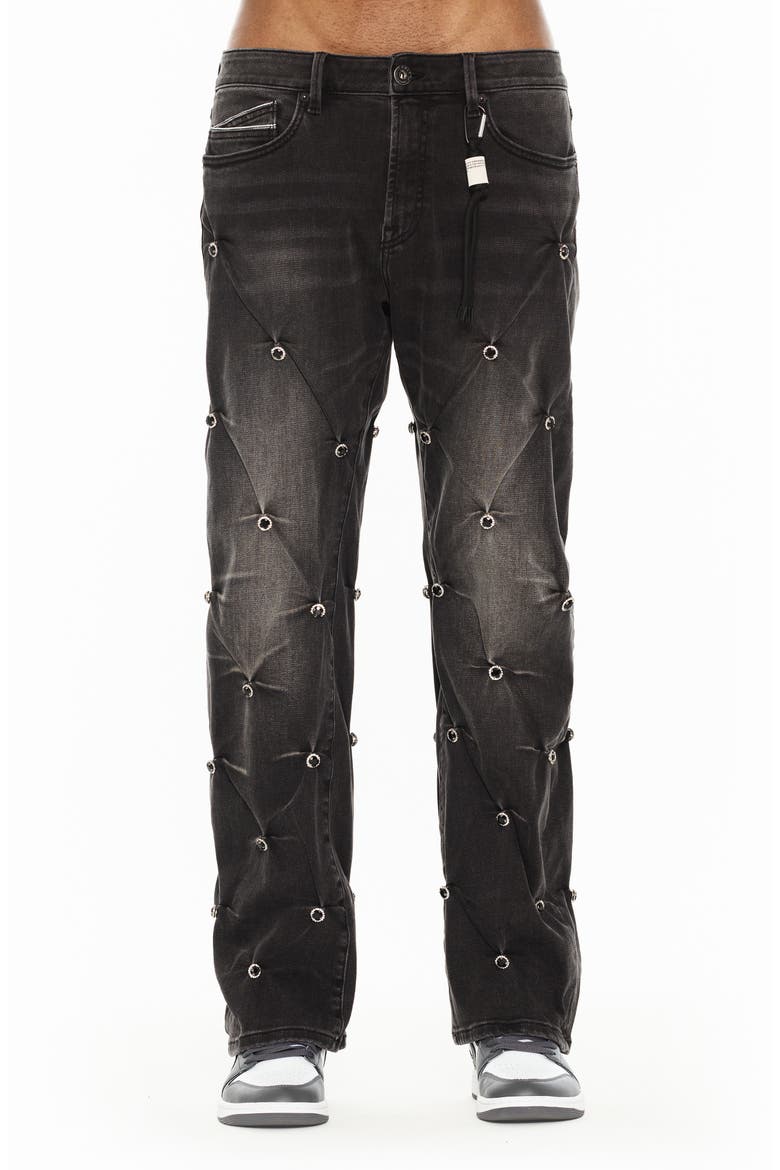 Tufted High Waist Baggy Wide Leg Jeans, Main, color, DARTS