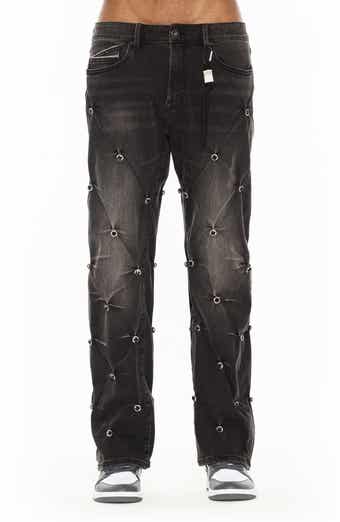 Tufted High Waist Baggy Wide Leg Jeans