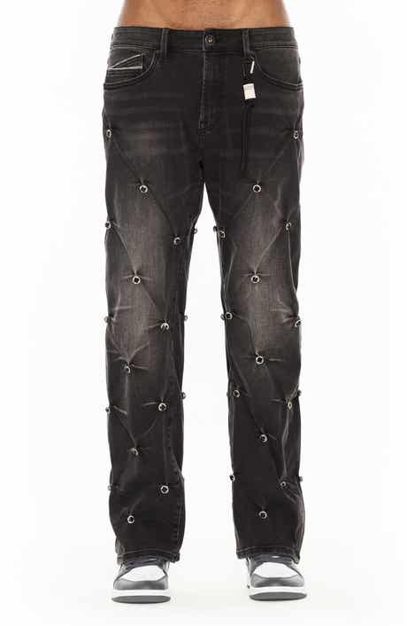 Tufted High Waist Baggy Wide Leg Jeans