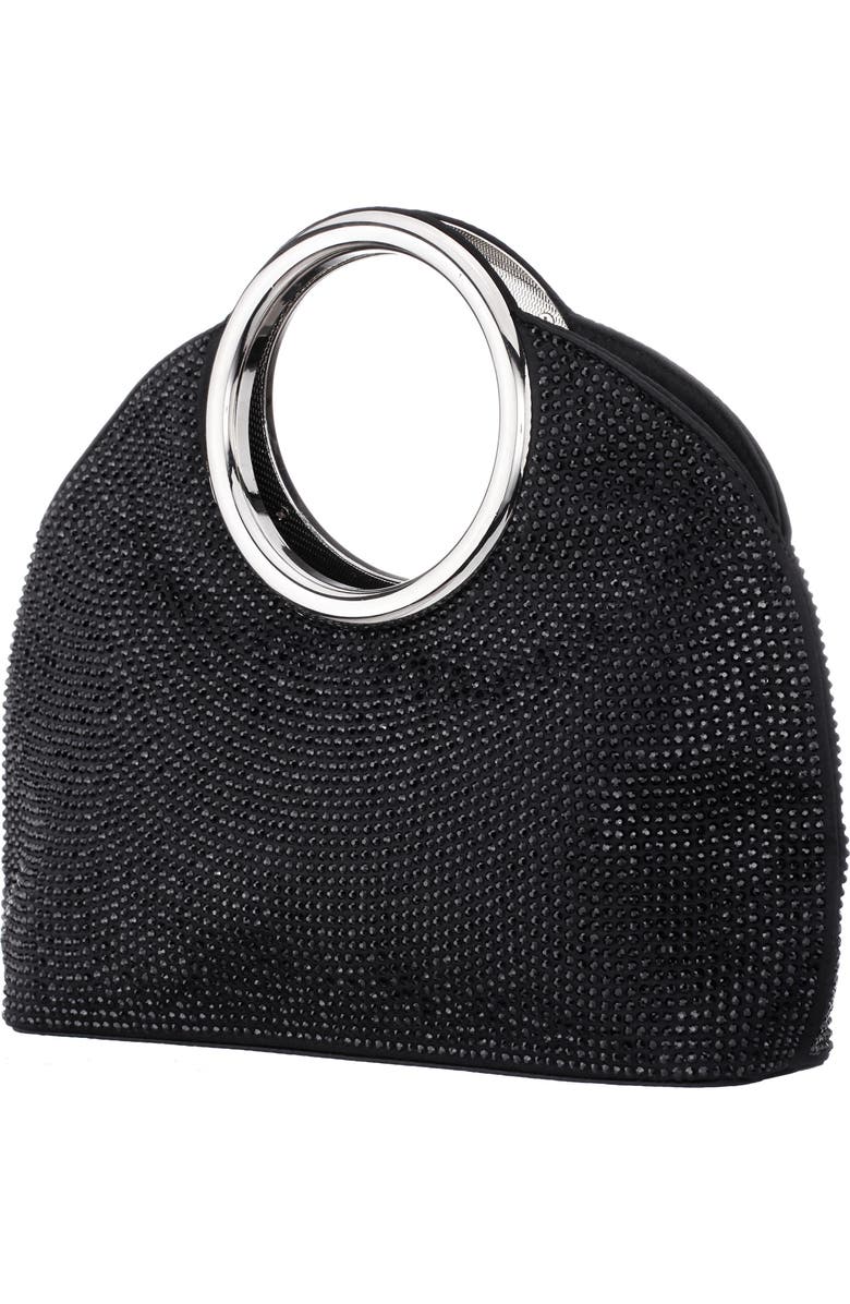 Nina Hannah Crystal Embellished Top Handle Bag, Alternate, color, Black