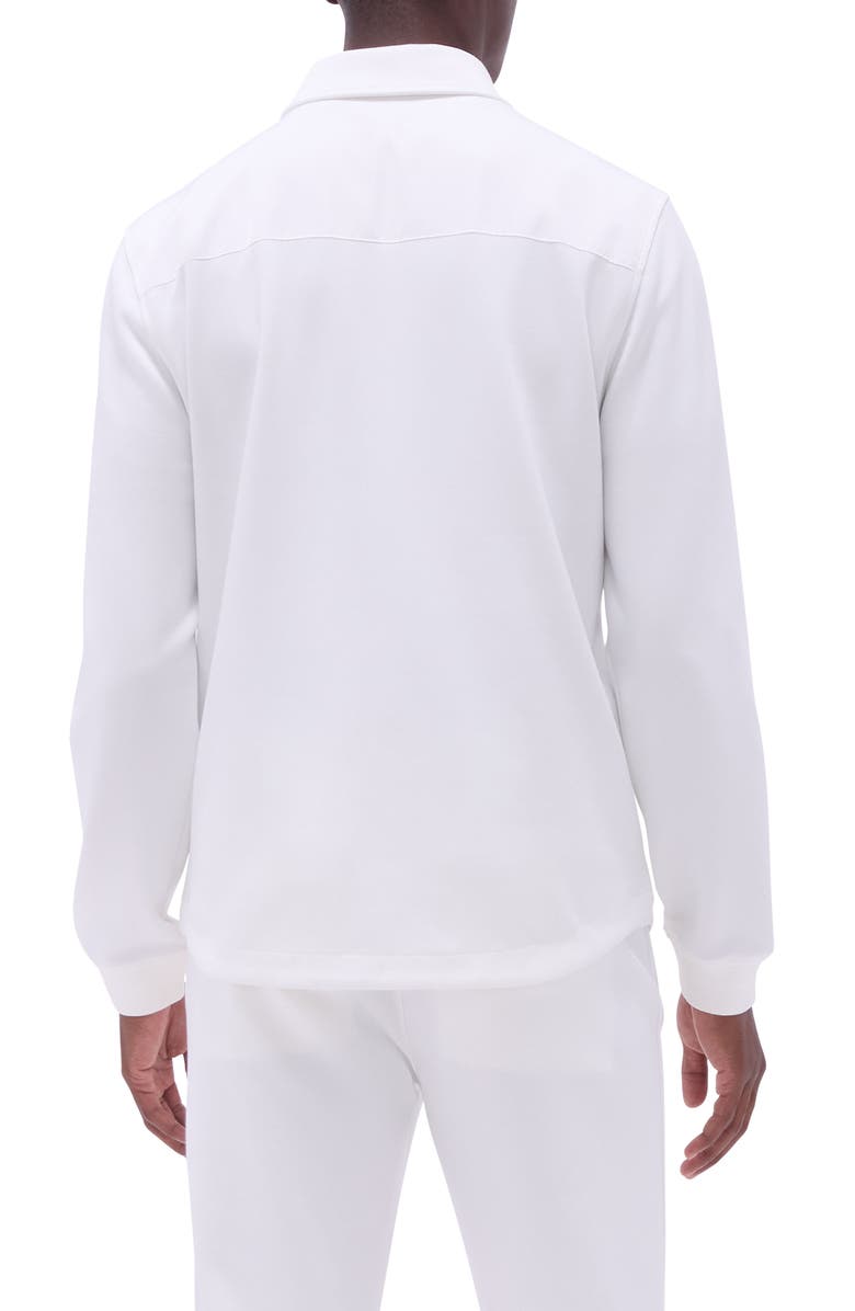 Bugatchi Soft Touch Knit Shirt Jacket, Alternate, color, Chalk