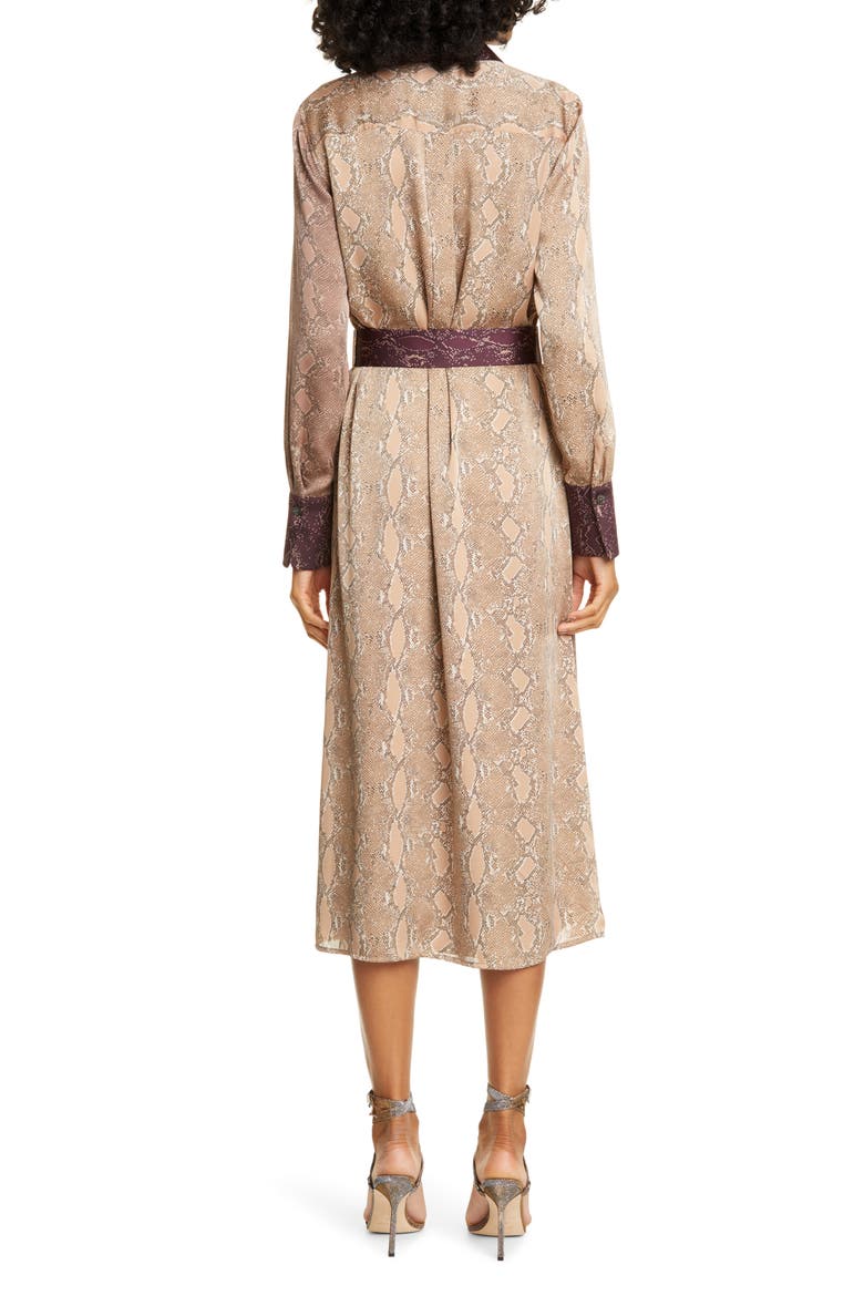 Christabella Snake Print Long Sleeve Shirtdress, Alternate, color, AMPHORA MULTI