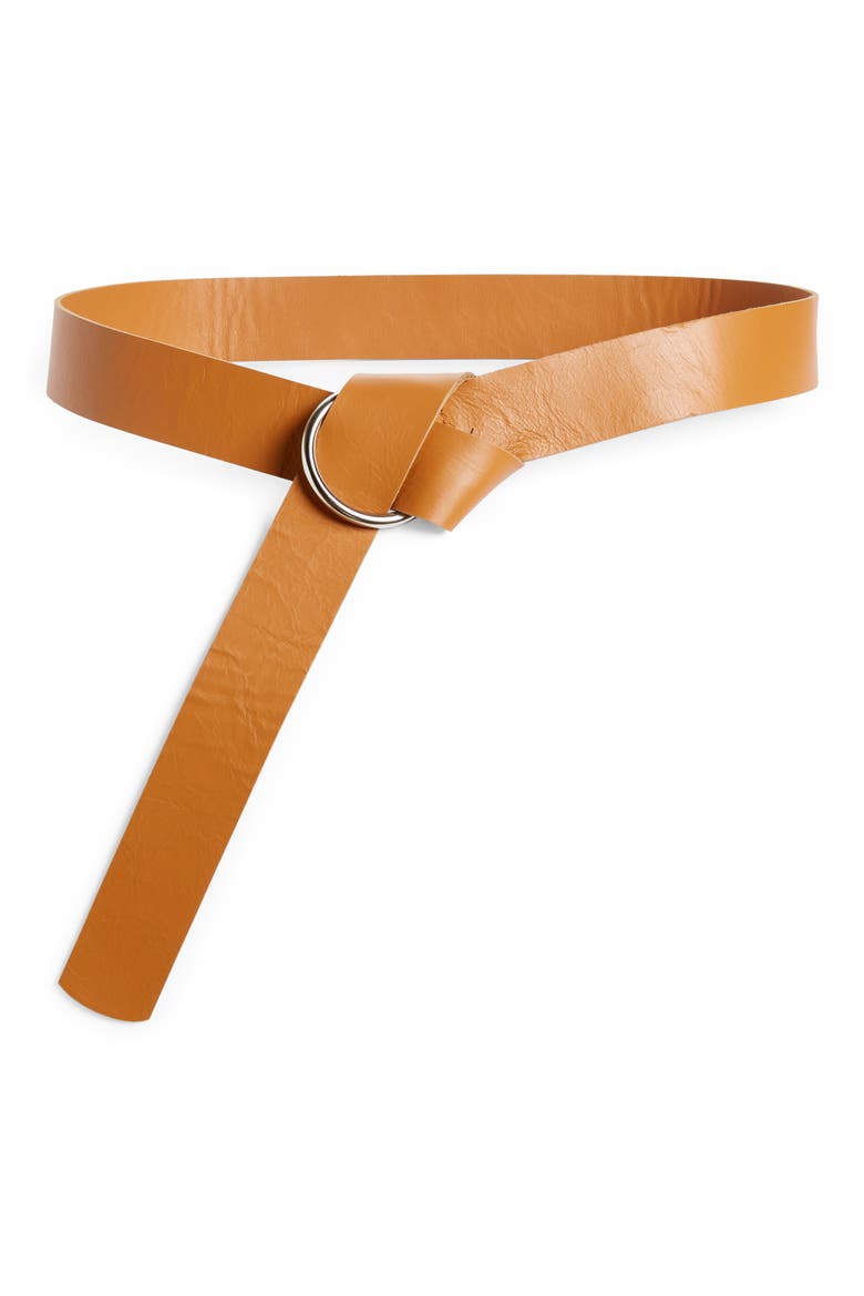 Pia Leather Belt, Main, color, SUNDIAL