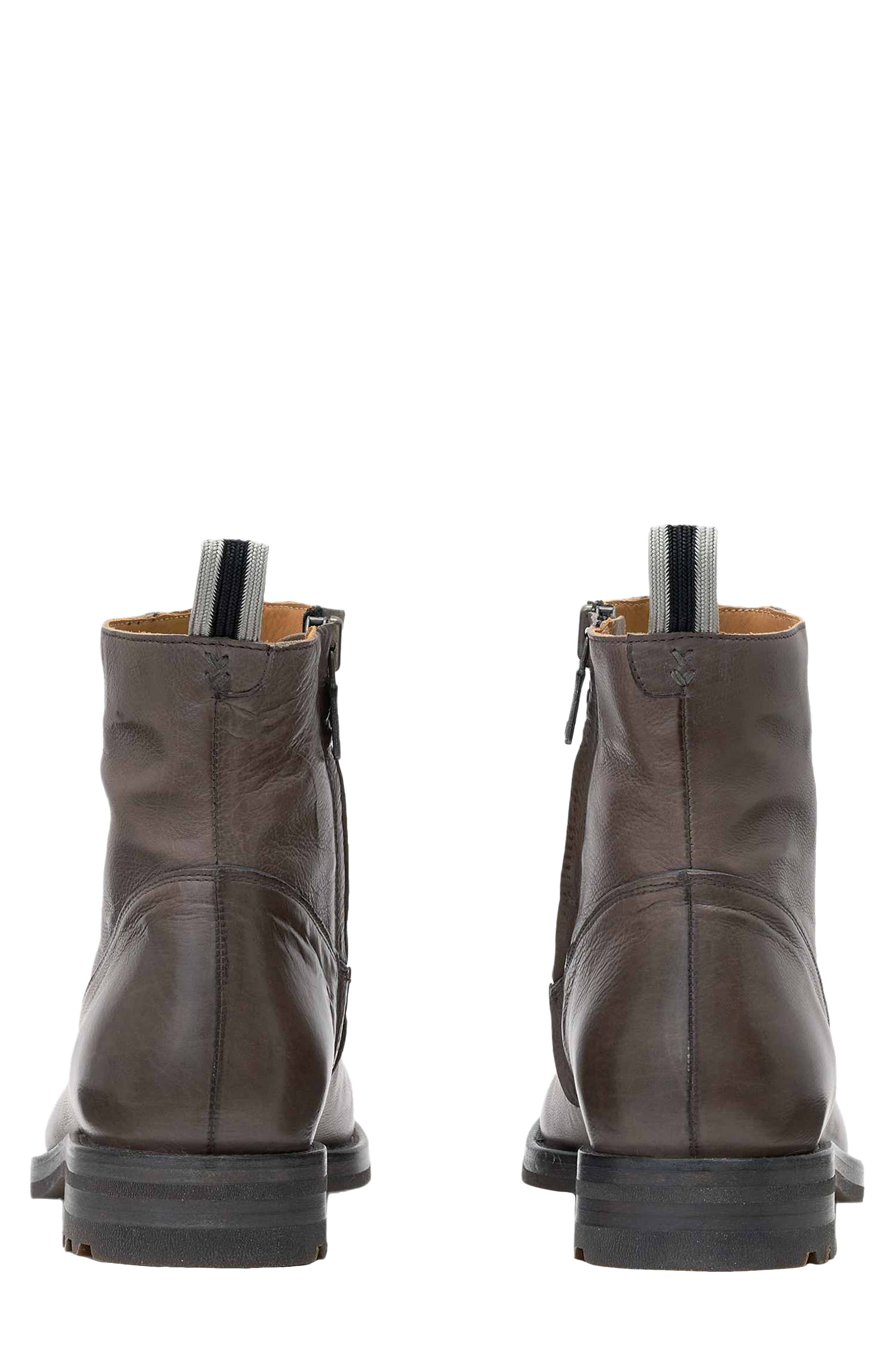 Freeman Zip Leather Boot, Alternate, color, CHARCOAL