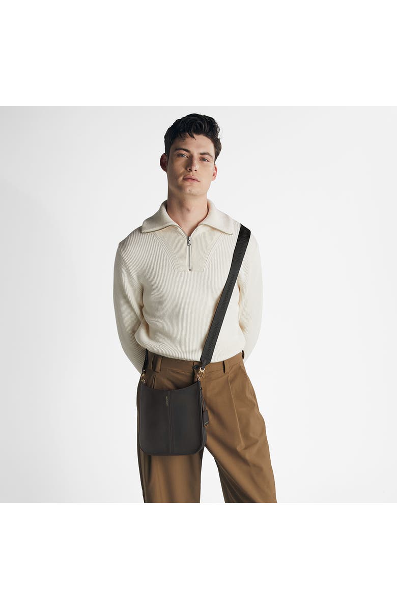 MAISON de SABRÉ Leather Saddle Bag, Alternate, color, Black Caviar