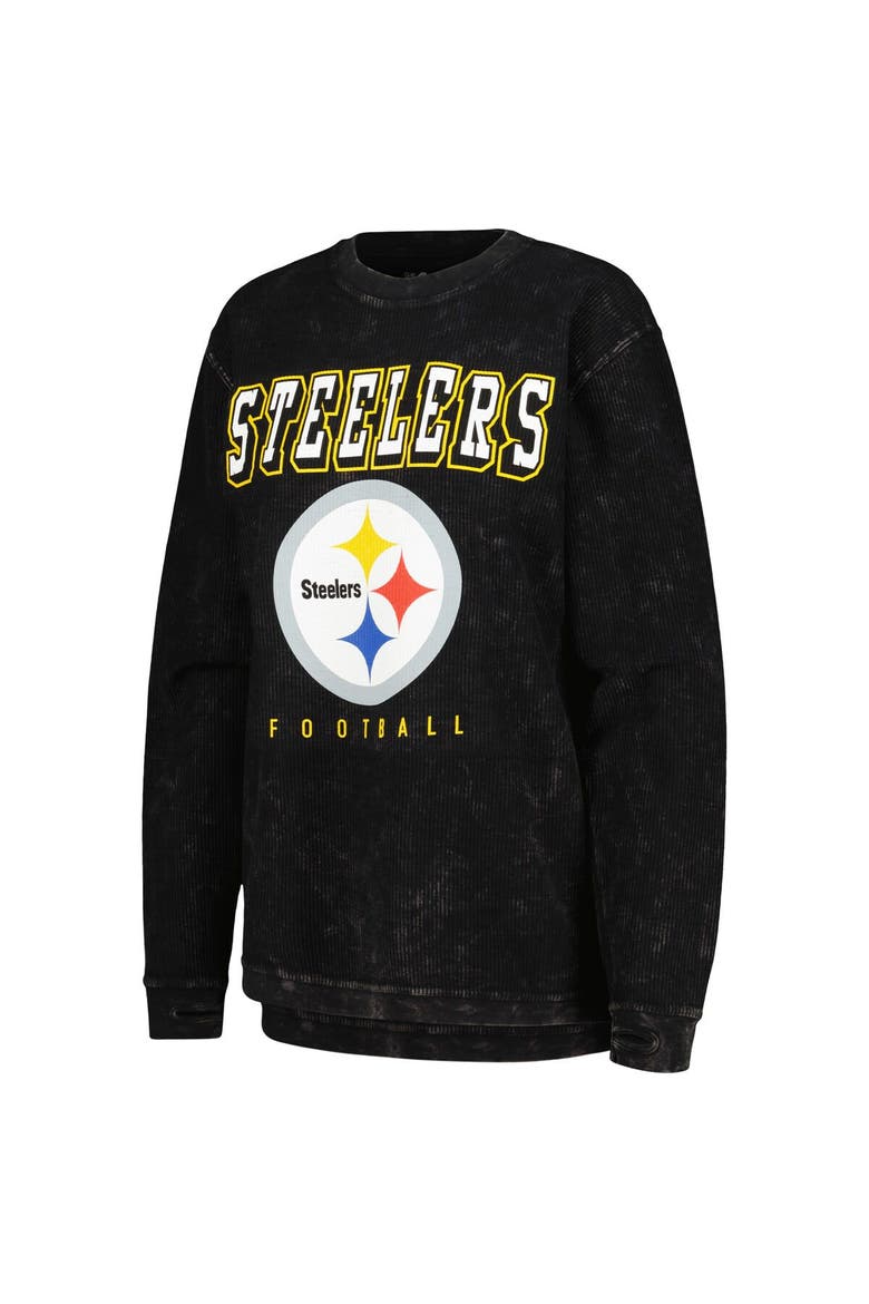 Women's G-III 4Her by Carl Banks Black Pittsburgh Steelers Comfy Cord Pullover Sweatshirt, Alternate, color, Black