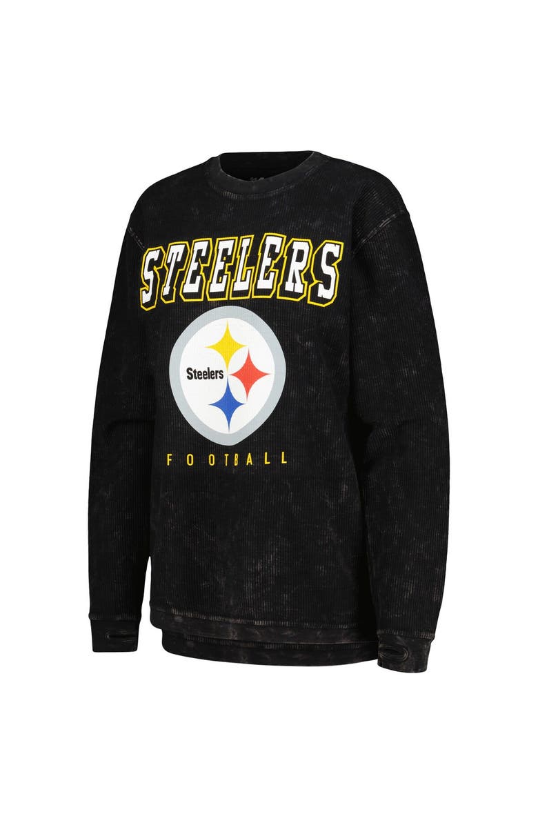 G-III 4HER BY CARL BANKS Women's G-III 4Her by Carl Banks Black Pittsburgh Steelers Comfy Cord Pullover Sweatshirt, Alternate, color, Black