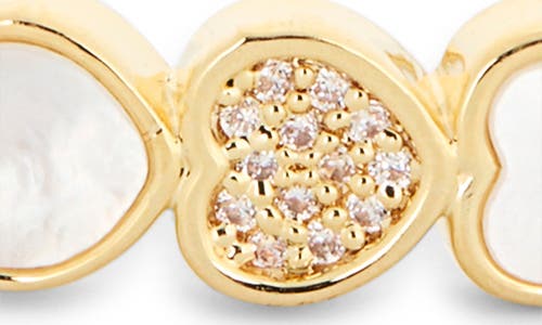 Eye Candy Los Angeles Brianna Alternating Heart Bangle Bracelet In Gold