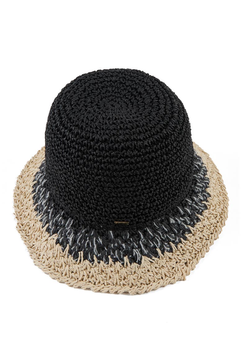 Bailey Ombré Bucket Hat, Main, color, BLACK/ IVORY