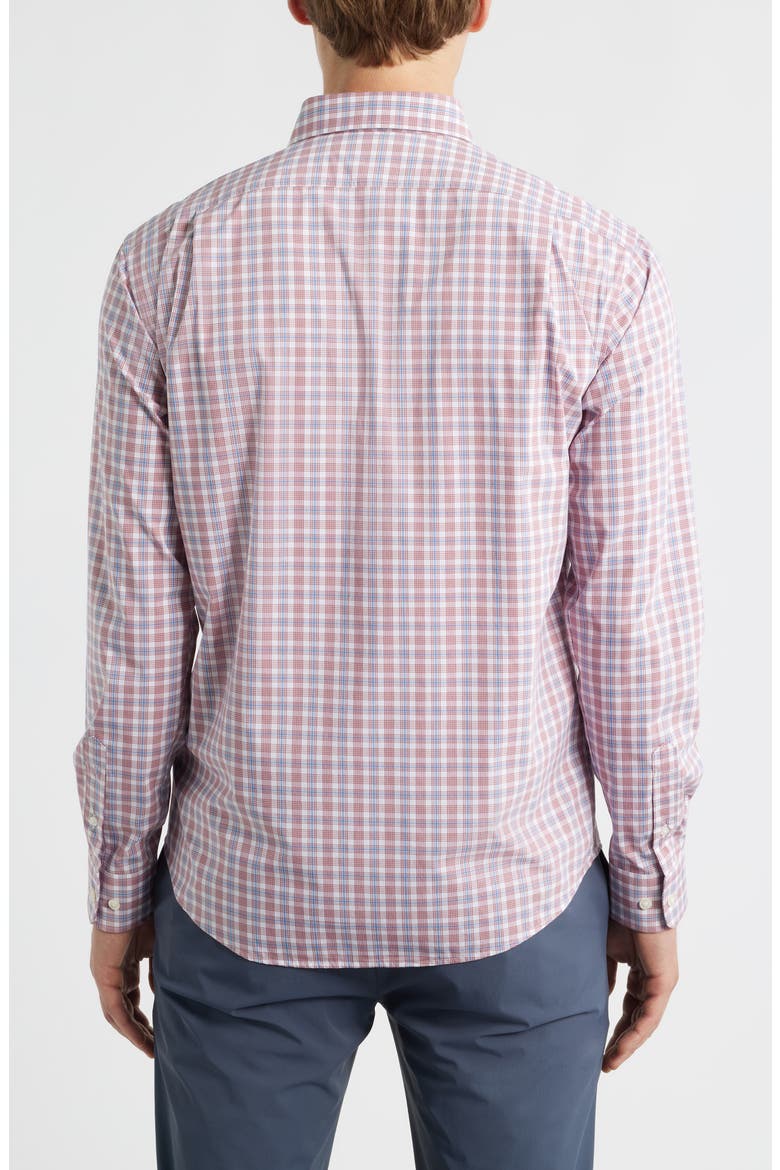 Brantley Plaid Performance Button-Down Shirt, Alternate, color, MALIBU RED